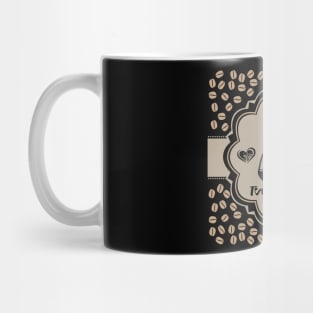 Turkish coffee pot Ethnic ornament. Dark  background Mug